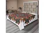 Abakuhaus Lenzuolo Mandala, Design Etnico Mandala Unifying Center, Motivo Stampato Con Simboli Religiosi Orientali, Lenzuolo Morbido E Confortevole Per Un Letto Decorativo, 1 Pezzo, 266 Cm X 260 Cm, Multicolore