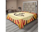 Abakuhaus Lenzuolo Con Ancora, Pop Art Vintage Vela Ancora Sfondo Colorato Simbolo Di Sicurezza, Lenzuolo Morbido E Confortevole Per Un Letto Decorativo 1 Pezzo 244 Cm X 205 Cm, Crema Rosso Arancione