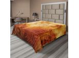 Abakuhaus Lenzuolo Industriale, Sfondo Con Vecchi Meccanismi In Colori Storici Rust Motion, Lenzuolo Morbido E Confortevole Per Un Letto Decorativo 1 Pezzo 244 Cm X 205 Cm, Arancione