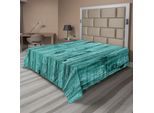 Abakuhaus Lenzuolo Turchese, Parete Con Sfondo Turchese E Mobili Antichi In Legno Con Stampa Artistica, Morbido E Confortevole Lenzuolo Superiore Per Un Letto Decorativo 1 Pezzo 275 Cm X 260 Cm, Blu