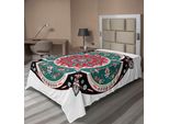 Abakuhaus Lenzuolo Orientale, Ricamo Orientale In Stile Etnico Con Illustrazione Floreale Dell'antica Arte Orientale, Lenzuolo Morbido E Confortevole Per Un Letto Decorativo 1 Pezzo 190 Cm X 100 Cm, Multicolore