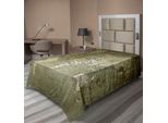 Abakuhaus Lenzuolo Antico, Vecchia Mappa Del Mondo Con Grande Texture Nostalgica Dell'antico Atlante Cartografico Del Mondo, Morbido E Confortevole Lenzuolo Superiore Per Un Letto Decorativo 1 Pezzo 260 Cm X 168 Cm, Verde Militare