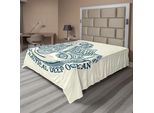 Abakuhaus Lenzuolo Anchor, Anchor Skilled Sailor Adventures Sotto Il Mare Motivo Nautico Stile Vintage, Morbido E Confortevole Lenzuolo Superiore Per Un Letto Decorativo 1 Pezzo 266 Cm X 260 Cm, Crema Blu