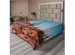 Abakuhaus Lenzuolo Saguaro, Cactus Famosi Cresciuti Con Spine Piante Resistenti Immagine Clear Sky, Lenzuolo Morbido E Confortevole Per Un Letto Decorativo 1 Pezzo 260 Cm X 228 Cm, Marrone Blu
