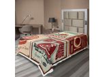 Lenzuolo Abakuhaus In Stile Retrò, Con Stampa Nostalgica Di Insegne In Lamiera E Cibo Messicano, Logo Pubblicitario Vintage, Morbido E Confortevole, Per Un Letto Decorativo, 1 Pezzo, 260 Cm X 168 Cm, Multicolore.