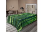 Abakuhaus Lenzuolo In Bambù, Alberi Di Bambù Asiatici Orientali Esotici Nella Foresta Pluviale Giungla Stile Naturale Vista, Morbido E Confortevole Lenzuolo Superiore Per Un Letto Decorativo 1 Pezzo 190 Cm X 100 Cm, Verde