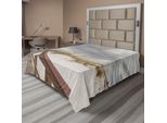 Abakuhaus Lenzuolo Da Letto, Sentiero Sulla Sabbia Isola Tropicale Del Golfo Cittadino Costiera Della Florida Paesaggio Aziendale, Morbido E Confortevole Lenzuolo Superiore Per Un Letto Decorativo 1 Pezzo 260 Cm X 228 Cm, Grigio Crema