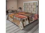 Abakuhaus Lenzuolo Antico, Collezione Elementi Architettonici In Legno Legname Da Costruzione Porta Chiave Stampa, Morbido E Confortevole Lenzuolo Superiore Per Un Letto Decorativo 1 Pezzo 266 Cm X 260 Cm, Cioccolato E Marrone