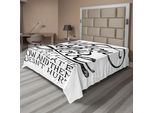 Abakuhaus Lenzuolo Con Proverbio, Tutto Ciò Di Cui Hai Bisogno, Amore Calligrafia Fumetto Divertimento Felicità Citazioni Stampa Grafica, Morbido E Confortevole Lenzuolo Superiore Per Un Letto Decorativo 1 Pezzo 266 Cm X 260 Cm, Bianco Nero