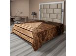 Abakuhaus Lenzuolo Paesaggistico, Sentiero Boschivo, Il Sentiero Boschivo Verso Il Profondo Nella Stagione Autunnale, Morbido E Confortevole Lenzuolo Superiore Per Un Letto Decorativo 1 Pezzo 266 Cm X 260 Cm, Marrone Verde
