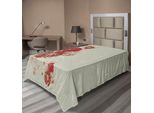 Abakuhaus Lenzuolo Antico, Stile Vintage Con Stampa A Rose Su Motivo Floreale Antico, Piante Da Giardino, Lenzuolo Morbido E Confortevole Per Un Letto Decorativo, 1 Pezzo, 190 Cm X 100 Cm, Beige Crema Rosso