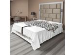 Abakuhaus Albero Della Vita Lenzuolo, Illustrazione Autunnale Con Foglie Che Cadono, Stampa Artistica Stagionale, Lenzuolo Morbido E Confortevole Per Un Letto Decorativo, 1 Pezzo, 260 Cm X 228 Cm, Marrone E Bianco