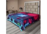 Abakuhaus Lenzuolo Con Funghi, Funghi Magici Con Illustrazioni Autentiche, Bosco Incantato, Motivo Psichedelico, Lenzuolo Morbido E Confortevole Per Un Letto Decorativo, 1 Pezzo, 275 Cm X 260 Cm, Blu Rosso