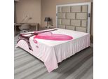 Abakuhaus Lenzuolo Torre Eiffel, Eiffel Romantico San Valentino Amore Acquerello Tema Cuore Foglia Silhouette Stampa, Morbido E Confortevole Lenzuolo Superiore Per Un Letto Decorativo 1 Pezzo 275 Cm X 260 Cm, Fucsia Marrone