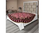 Abakuhaus Lenzuolo Mandala, Motivo Mandala Vintage Livello Dell'equilibrio Concetto Di Vita Spirituale Eterna, Lenzuolo Morbido E Confortevole Per Un Letto Decorativo 1 Pezzo 260 Cm X 228 Cm, Magenta E Giallo
