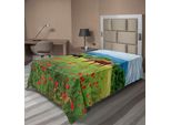 Abakuhaus Lenzuolo Con Cavalli, Diversi Tipi Di Cavalli, Prato, Papaveri, Paesaggio Montano, Scene Rurali, Lenzuolo Morbido E Confortevole Per Un Letto Decorativo, 1 Pezzo, 260 Cm X 168 Cm, Multicolore