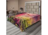 Abakuhaus Lenzuolo Da Letto, Paesaggio Fiabesco Con Alberi Autunnali Nel Giardino Naturale Della Foresta In Ucraina, Morbido E Confortevole Lenzuolo Superiore Per Un Letto Decorativo 1 Pezzo 275 Cm X 260 Cm, Rosso Verde Marrone