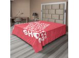 Abakuhaus Lenzuolo Con Proverbio, Amore Vero Amore Moda Scarpe Da Donna, Citazione Divertente Grafica Realizzata, Morbido E Confortevole Lenzuolo Superiore Per Un Letto Decorativo 1 Pezzo 266 Cm X 260 Cm, Bianco E Corallo