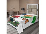 Abakuhaus Lenzuolo Con Funghi, Illustrazione Di Piante In Fiore, Farfalle, Creature Dalle Ali Vivaci, Universo, Lenzuolo Morbido E Confortevole Per Un Letto Decorativo, 1 Pezzo, 190 Cm X 100 Cm, Multicolore