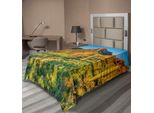 Abakuhaus Lenzuolo Saguaro, Picacho Peak All'alba Circondato Dalla Zona Barren Area Hostile Living Contitions, Morbido E Confortevole Lenzuolo Superiore Per Un Letto Decorativo 1 Pezzo 260 Cm X 168 Cm, Verde Blu