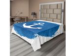 Abakuhaus Lenzuolo Anchor, Icona Anchor Con Effetto Acquerello Profondo Mare Sottomarino Rimani Calmo E Fermo Stampa Artwork, Morbido E Confortevole Lenzuolo Superiore Per Un Letto Decorativo 1 Pezzo 266 Cm X 260 Cm, Blu Bianco
