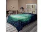 Abakuhaus Lenzuolo Gotico, Immagine Horror Misty Horror Di Autumn Valley Con Bosco, Albero Spettrale E Paesaggio Con Luna Piena, Lenzuolo Morbido E Confortevole Per Un Letto Decorativo 1 Pezzo 190 Cm X 100 Cm, Verde