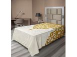 Abakuhaus Lenzuolo Antico, Stile Vittoriano Medievale Con Motivi Classici Barocchi Stampati, Lenzuolo Morbido E Confortevole Per Un Letto Decorativo 1 Pezzo 190 Cm X 100 Cm, Marrone Chiaro Crema