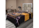Abakuhaus New York Lenzuolo, Immagine Taxi Giallo Antico Elemento Storico Della Vecchia New York Nostalgia Cabina Vintage, Lenzuolo Morbido E Confortevole Per Un Letto Decorativo 1 Pezzo 190 Cm X 100 Cm, Giallo Grigio