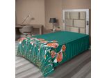 Abakuhaus Lenzuolo Turchese, Ricamo Elaborato, Boccioli Bizzarri, Colori Vari, Fiori Primaverili, Illustrazione Moderna, Lenzuolo Morbido E Confortevole Per Un Letto Decorativo, 1 Pezzo, 190 Cm X 100 Cm, Multicolore