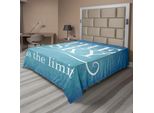 Abakuhaus Lenzuolo Con Proverbio, Il Cielo è Il Limite Tipografia Citazione Motivazionale Illustrazione Dal Design Semplice, Morbido E Confortevole Lenzuolo Superiore Per Un Letto Decorativo 1 Pezzo 244 Cm X 205 Cm, Blu Bianco