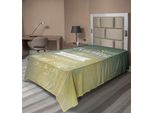 Abakuhaus Lenzuolo Con Proverbio, Comincia E Non Smettere Stile Ornamentale Tipografico Ispiratore, Lenzuolo Morbido E Confortevole Per Un Letto Decorativo 1 Pezzo 260 Cm X 168 Cm, Giallo Verde Acqua