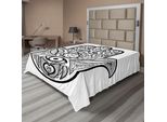 Abakuhaus Lenzuolo Mandala, Mano Di Hamsa Con Occhi Interni Immagine Occhi Malvagi Ti Benedicano Stampa Artistica Orientale, Lenzuolo Morbido E Confortevole Per Un Letto Decorativo 1 Pezzo 244 Cm X 205 Cm, Bianco Nero