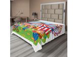 Abakuhaus Lenzuolo Da Letto Circus, Scena Circense Con Clown Sull'erba Rainbow Ferris Wheel Happy Bubbles Tema Infanzia, Lenzuolo Morbido E Confortevole Per Un Letto Decorativo 1 Pezzo 266 Cm X 260 Cm, Multicolore