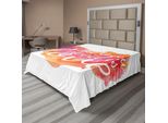 Abakuhaus Lenzuolo Con Proverbio, Tutto Ciò Di Cui Hai Bisogno è Amore, Citazione Su Sfondo Acquerellato, Stampa Artistica, Lenzuolo Morbido E Confortevole Per Un Letto Decorativo, 1 Pezzo, 266 Cm X 260 Cm, Colore Fucsia Rosso.