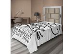 Abakuhaus Lenzuolo Con Proverbio, Tutto Ciò Di Cui Hai Bisogno, Amore Calligrafia Fumetto Divertimento Felicità Citazioni Stampa Grafica, Morbido E Comodo Lenzuolo Superiore Per Un Letto Decorativo 1 Pezzo 260 Cm X 168 Cm, Bianco Nero