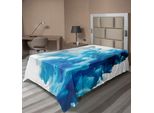 Abakuhaus Lenzuolo Astratto, Illustrazione Astratta Nuvole Skyline Fumo Flusso Liquido Misto Movimento Stampa Artistica, Lenzuolo Morbido E Confortevole Per Un Letto Decorativo 1 Pezzo 190 Cm X 100 Cm, Blu Bianco