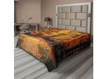 Abakuhaus Lenzuolo Da Letto Bosco, Foto Autunnale Nel Parco Nazionale Con Foglie Vivaci, Tema Eco-Mistico, Lenzuolo Morbido E Confortevole Per Un Letto Decorativo, 1 Pezzo, 266 Cm X 260 Cm, Arancione Marrone