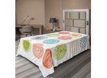 Abakuhaus Lenzuolo Colorato, Scarabocchi Minimalisti Cerchi Strisce Zigzag Arte Moderna Illustrazione, Lenzuolo Morbido E Confortevole Per Un Letto Decorativo 1 Pezzo 190 Cm X 100 Cm, Arancione Corallo