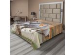 Abakuhaus Lenzuolo Per Letto Con Cavalli, Stalloni, Cavalieri Su Uno Sfondo Mistico, Stampa Meister, Lenzuolo Morbido E Confortevole Per Un Letto Decorativo, 1 Pezzo, 260 Cm X 228 Cm, Arancione E Bianco