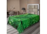 Abakuhaus Lenzuolo Rainforest, Piante In Ambiente Tropicale, Atmosfera Esotica Della Giungla, Immagine Asiatica Naturale, Lenzuolo Morbido E Confortevole Per Un Letto Decorativo, 1 Pezzo, 260 Cm X 168 Cm, Verde