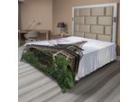 Abakuhaus Lenzuolo Torre Eiffel, Eiffel Fiori Naturali Fiori Colorati Cielo Nuvoloso Prospettive Parigi Stampa, Lenzuolo Morbido E Confortevole Per Un Letto Decorativo 1 Pezzo 266 Cm X 260 Cm, Grigio Verde
