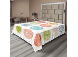 Abakuhaus Lenzuolo Colorato, Scarabocchi Minimalisti Cerchi Strisce Zigzag Arte Moderna Illustrazione, Lenzuolo Superiore Morbido E Confortevole Per Un Letto Decorativo 1 Pezzo 275 Cm X 260 Cm, Arancione Corallo