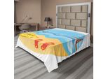 Abakuhaus Lenzuolo Con Faro, Scarabocchi Minimalisti Colorati, Faro, Spiaggia, Onde Del Mare, Cappello Di Paglia, Morbido E Confortevole Lenzuolo Superiore Per Un Letto Decorativo, 1 Pezzo, 244 Cm X 205 Cm, Multicolore