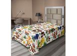 Abakuhaus Lenzuolo Con Funghi, Motivo Con Diversi Tipi Di Funghi Selvatici, Tema Giardino Biologico E Naturale, Lenzuolo Morbido E Confortevole Per Un Letto Decorativo, 1 Pezzo, 260 Cm X 168 Cm, Multicolore