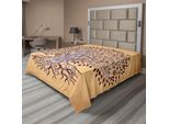Abakuhaus Lenzuolo Tree Of Life, Grafica Moderna Di Ispirazione Vintage Raffigurante Una Pianta Con Stampa Ramificata, Lenzuolo Morbido E Confortevole Per Un Letto Decorativo 1 Pezzo 260 Cm X 228 Cm, Color Crema Marrone