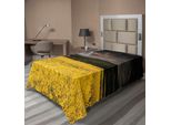 Abakuhaus Lenzuolo Naturale, Tempesta Sulla Valle Dei Prati Con Cielo Scuro E Inquietante, Paesaggio Rurale Di Campagna, Lenzuolo Morbido E Confortevole Per Un Letto Decorativo 1 Pezzo 190 Cm X 100 Cm, Giallo Verde Viola