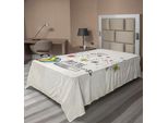 Abakuhaus Lenzuolo Con Proverbio, Autunno Frase Con Fiori Freccia Elemento Floreale Arte Vintage Negozio Di Arte, Morbido E Confortevole Lenzuolo Superiore Per Un Letto Decorativo 1 Pezzo 190 Cm X 100 Cm, Beige Giallo Rosso
