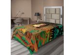 Abakuhaus Lenzuolo Con Gufo, Vecchia Tata Saggia Nonna Gufo Nel Castagno, Stampa Con Personaggi Salvia, Morbido E Confortevole Lenzuolo Superiore Per Un Letto Decorativo 1 Pezzo 190 Cm X 100 Cm, Multicolore