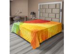 Abakuhaus Lenzuolo Astratto, Acquerello Astratto Dipinto Su Carta, Stampa Artistica Moderna, Lenzuolo Morbido E Confortevole Per Un Letto Decorativo, 1 Pezzo, 244 Cm X 205 Cm, Giallo Arancione Verde Lime