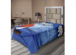 Abakuhaus Lenzuolo Nautico, Con Sole E Nuvole Nella Nebbia, Motivi Ondulati, Morbido E Confortevole Lenzuolo Superiore Per Un Letto Decorativo, 1 Pezzo, 190 Cm X 100 Cm, Blu, Arancione, Bianco